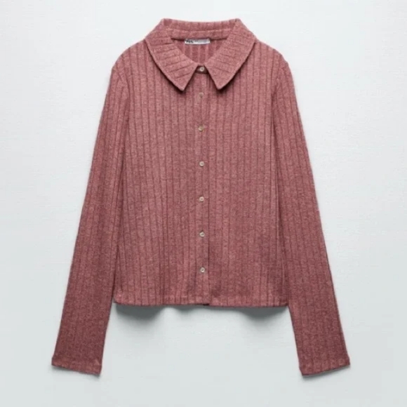 Zara Limited Edition Soft Rib Polo Shirt - Picture 5 of 7